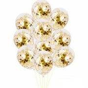 Miyuadkai Balloons Clearance 10Pcs 12 inch Foil Latex Confetti Balloon Set Wedding Birthday Baby Shower Room Decor Gold